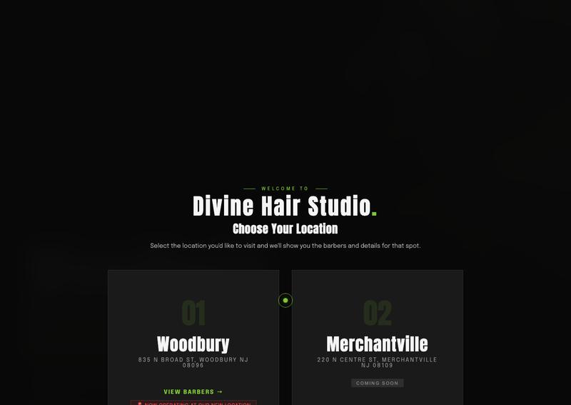 Divine Hair Studio website, built by Sennex Sites